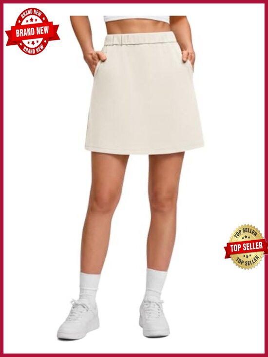 Dresses & Skirts - A-Line Skirt with Pockets, Elastic Waistband, 15" Length, High Stretch Modal